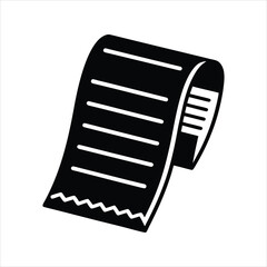 Receipt Paper Icon Silhouette Vector