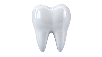 Whitening tooth icon in 3D with glossy surface and bright smile concept Isolated on transparent background 