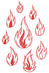 Vibrant Illustration of Burning Embers and Dynamic Fire Elements

