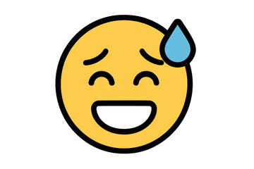 Vector Illustration of Embarrassed Face Icon