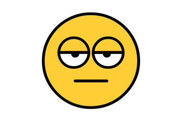 Vector Illustration of a Bored Face Emoji