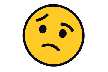Fototapeta premium Vector Illustration of Confused Face Icon