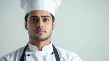 The  shows a professional chef dressed in a chef's uniform, indicating his role in the culinary industry.
