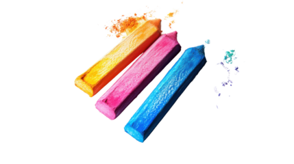 Color chalk hand draw in shape hatching on white background