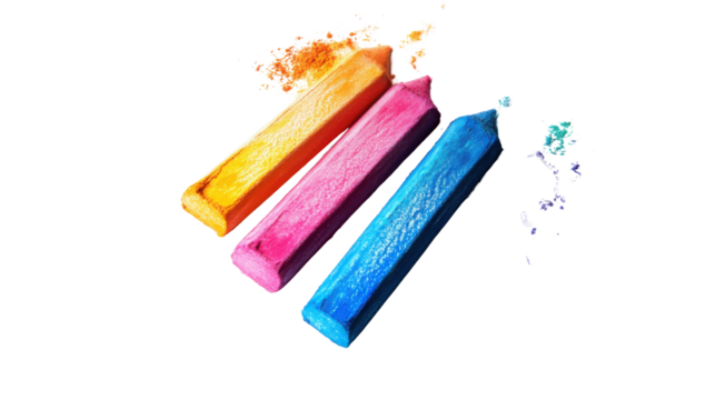 Color chalk hand draw in shape hatching on white background