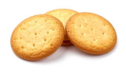 Three round cookies stacked