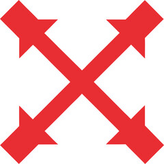 Obraz premium White diagonal arrows icon for expansion and movement