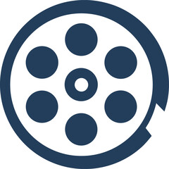 Obraz premium Classic film reel icon for movie and media