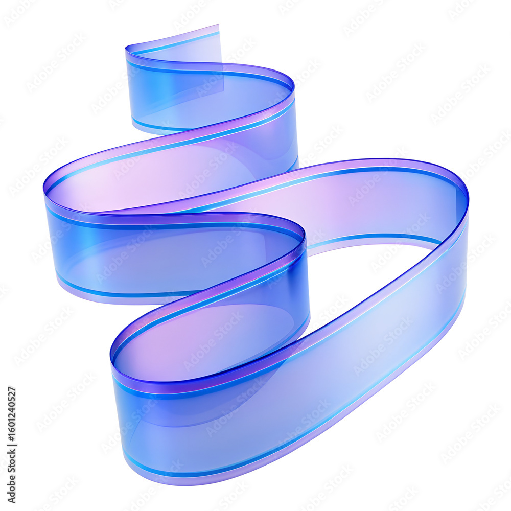 Fototapete bent multicolored gradient plastic texture. 3d rendering abstract glass folded shape, modern design 