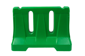 a green plastic chair with two holes in the middle