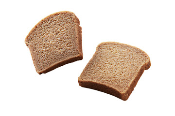 a piece of bread is shown on a white surface