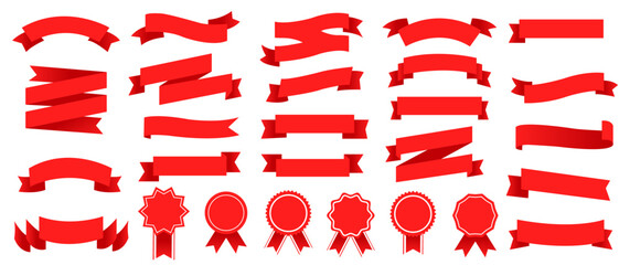 red and white banners