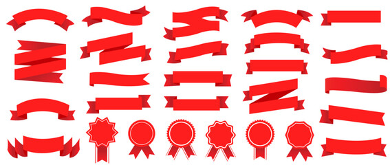 set of red ribbons