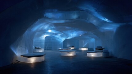 Obraz premium Ice cave interior, glowing