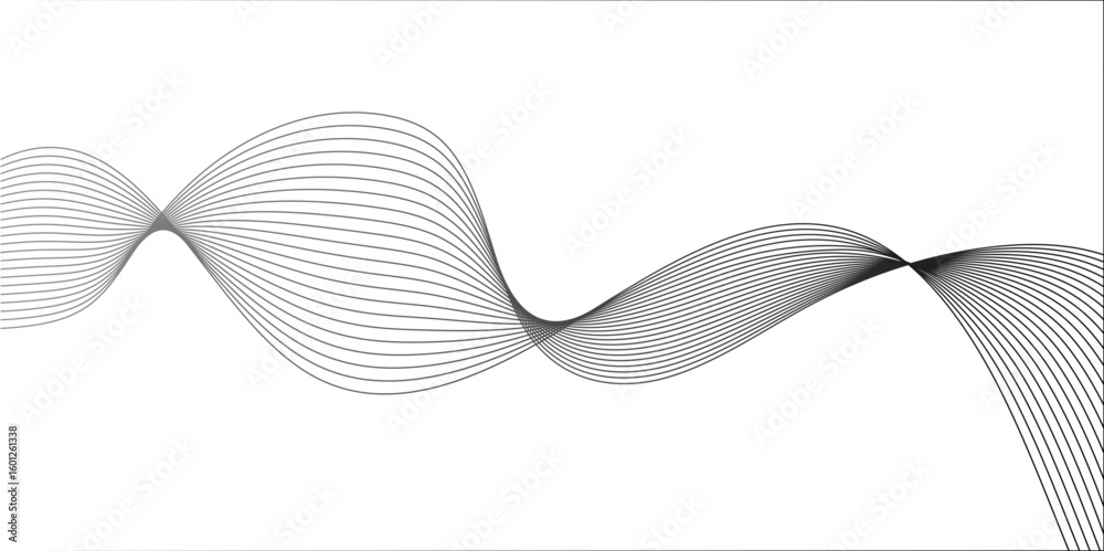 Poster abstract wavy curve lines background. abstract frequency sound wave lines and technology curve lines