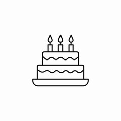 birthday cake candles icon sign vector