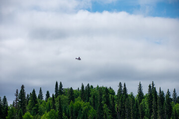 Puddle jumper coming into Buck Lake Ontario Canada 