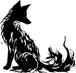 Obraz premium abstract fox silhouette illustration