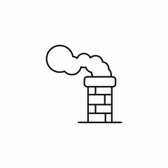 smoking chimney pollution icon sign vector