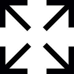 bold, black geometric symbol composed of four large arrows pointing outward toward each corner of the square canvas 