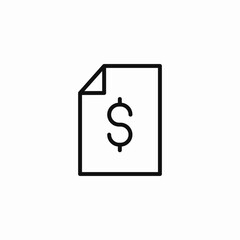 document dollar sign icon sign vector