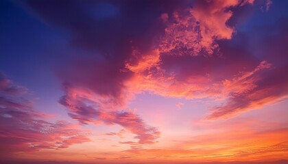 pink sunrise sky on early morning evening sky with orange sunset clouds nature sky background bright sunrise clouds dusk sky