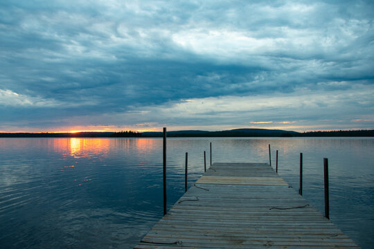 Sunset from the dock on Granite Hill Lake Ontario Canada