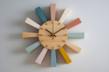 Vibrant sunburst clock adds modern, playful style to any room
