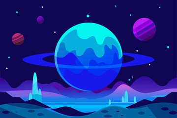 Naklejka premium moon and stars