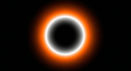 Bright solar eclipse: a glowing star and a dark planet in the cosmos