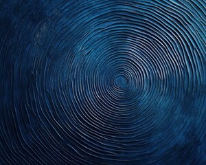 Fingerprint as Annual Tree Rings. Abstract concept of identity and nature on a solid deep indigo background.