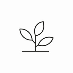 three leaves plant icon sign vector