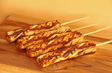 COALHO CHEESE ON A BARBECUE SKEWER - BEACH CHEESE SKEWER STYLE