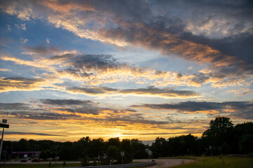 sunset skies over the midwest