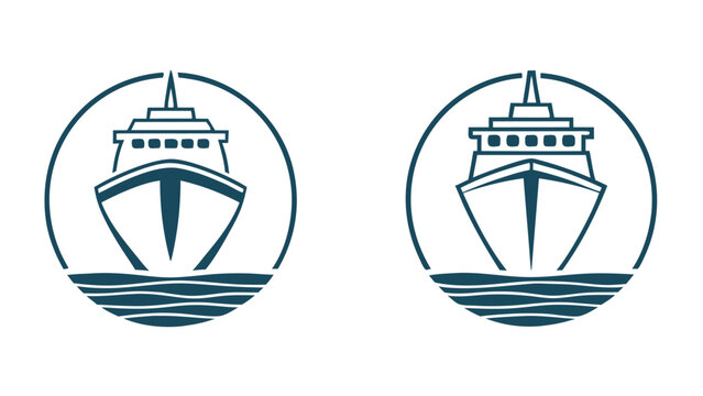Two identical stylized cruise ship logos on a white background