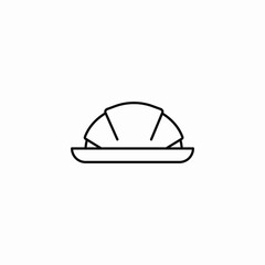 baked croissant pastry icon sign vector
