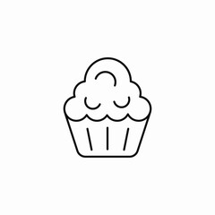 baked sweet cupcake icon sign vector