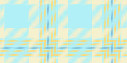 Seamless Light Blue and Yellow Tartan Plaid Pattern with Pastel Tones in a Soft Geometric Design