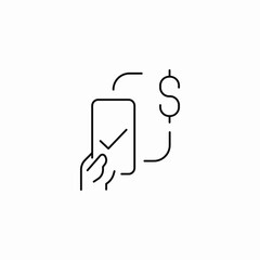 mobile payment successful transaction icon sign vector