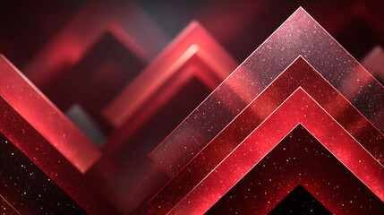 Abstract red geometric peaks with subtle glittering particles creating a futuristic and dynamic visual experience
