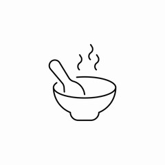 steaming bowl spoon icon sign vector