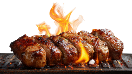 Sizzling Steak on Grill with Flames A Culinary Delight for Food Lovers and Grill Enthusiasts