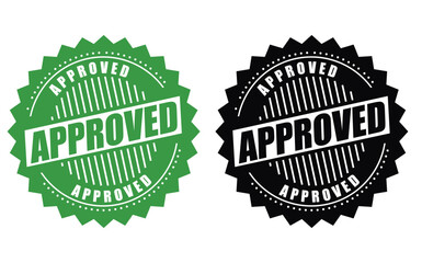 Approved Badge Stamp – Certified Approval Vector Label