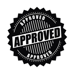 Approved Badge Stamp – Certified Approval Vector Label