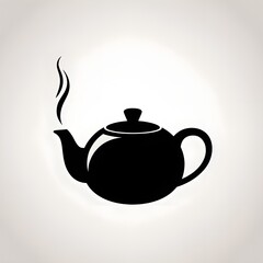 Black silhouette illustration of a kettle 