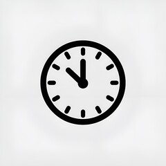 Simple black and white clock icon showing two oclock