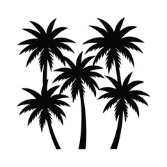Obraz premium Coastal Palm Trees Group Silhouette