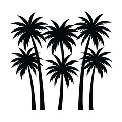 Naklejka premium Outdoor Palm Trees Group Silhouette