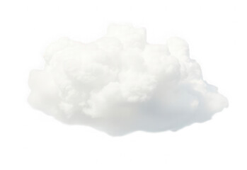 A fluffy white cloud formation isolated on transparent background for design elements