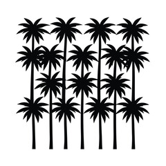 Fototapeta premium Group of palm trees nature silhouette